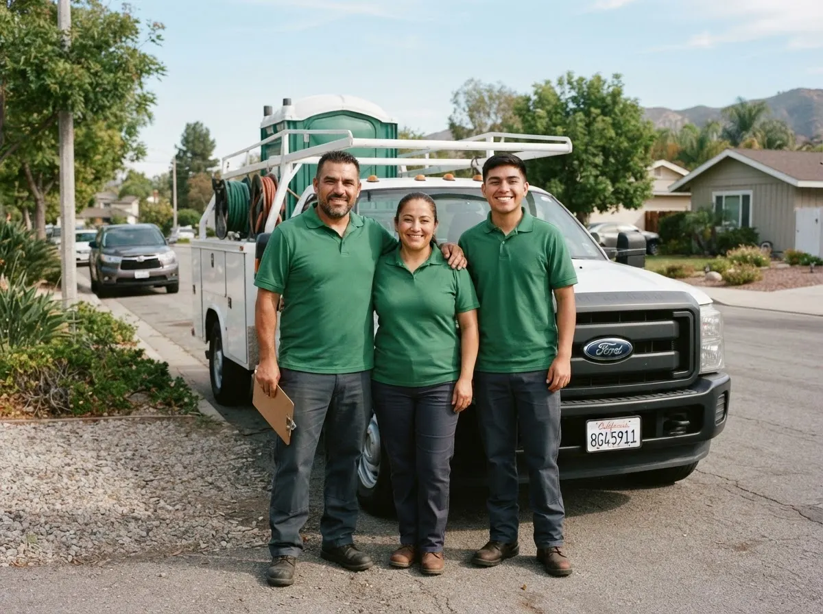 Pioneer Porta Potty Rentals portable toilet rentals team in Porter Ranch, CA